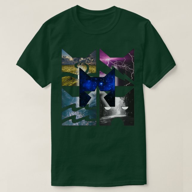 Camiseta Todos os Clãs de Gato Guerreiro em um (Frente do Design)