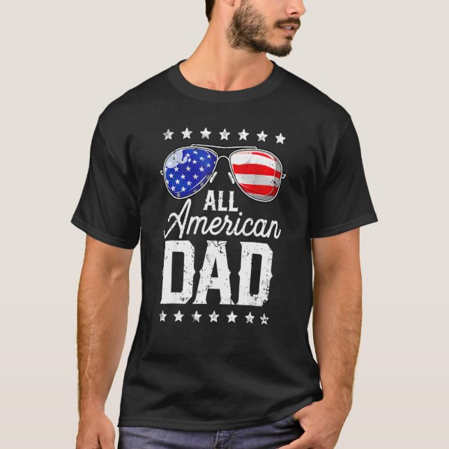Camiseta Todos os Dias de os pais americanos de 4 de julho  (Frente)