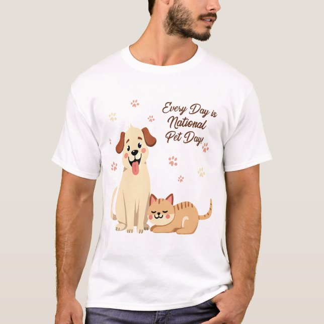 Camiseta Todos os dias, Dia Nacional dos Animais de Companh (Frente)