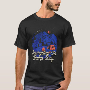 Camiseta Todos Os Dias É Camp Day Acampando Árvores Naturai