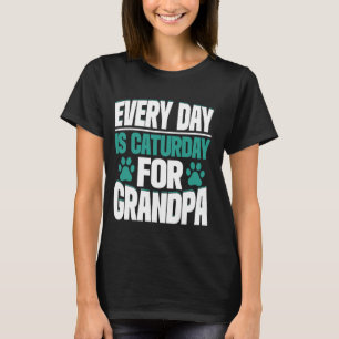 Camiseta Todos os dias é dia de sábado para o vovô Cat Avô