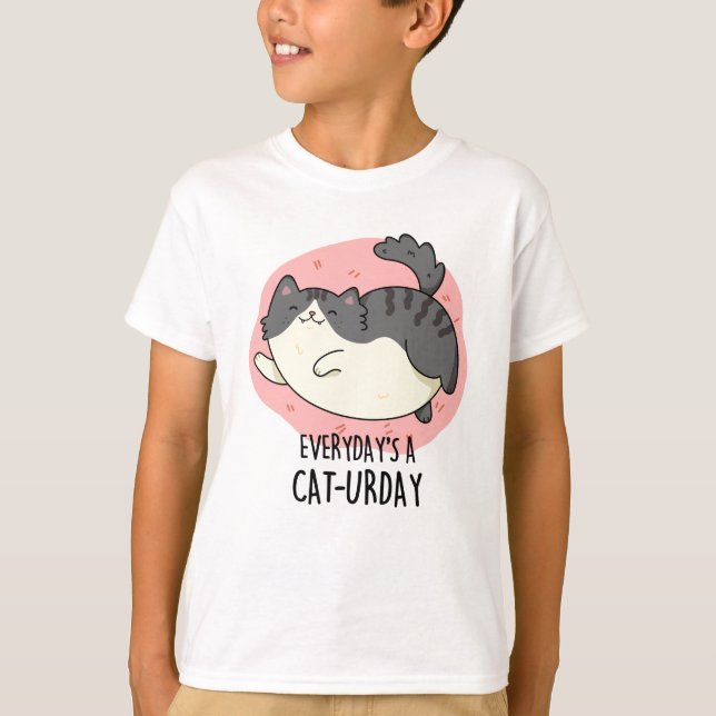 Camiseta Todos os dias é um gato engraçado e engraçado (Frente)