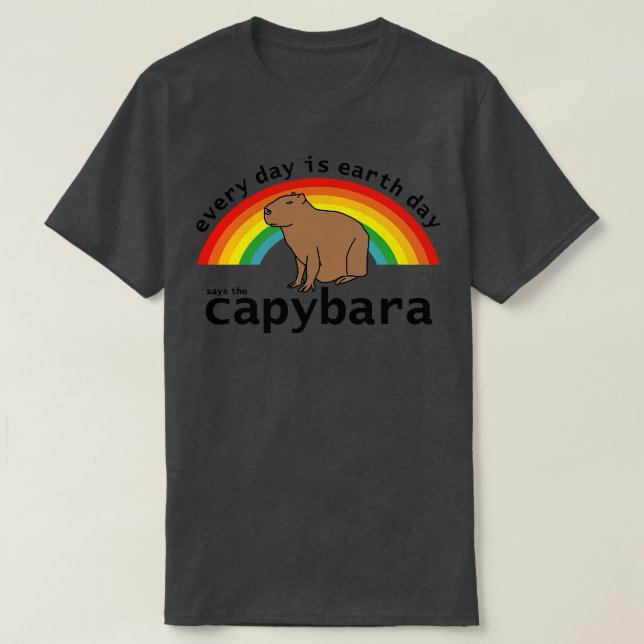Camiseta Todos os dias o Dia da Terra diz Capybara (Frente do Design)