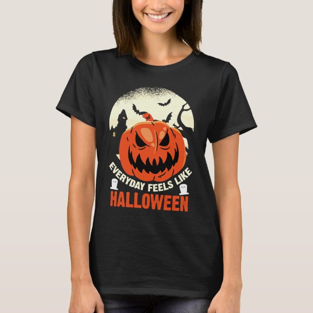 Camiseta Todos Os Dias Se Sente Como Um Pumpkin Do Hallowee (Frente)