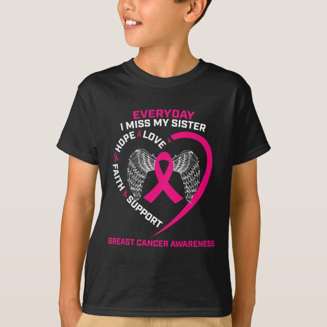 Camiseta Todos os dias sinto saudades do Cancer de mama ros (Frente)