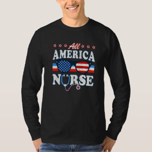 Camiseta Todos Os Enfermeiros Da América Stethoscope Médico