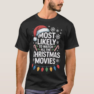 Camiseta Todos Os Filmes De Natal Mais Susceptíveis De Ver 