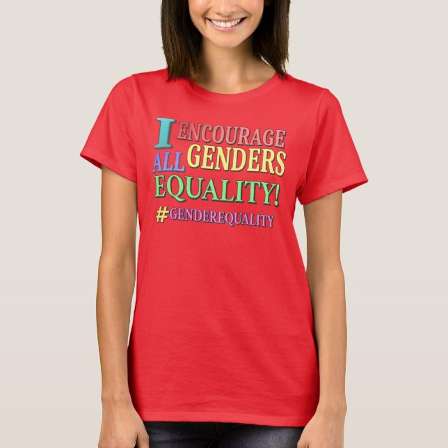 Camiseta "TODOS OS GÊNEROS IGUALDADE" Design. Comprar Agora (Frente)
