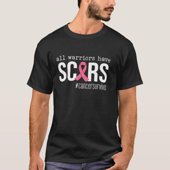Camiseta todos os guerreiros têm cicatrizes cor-de-rosa com (Frente)