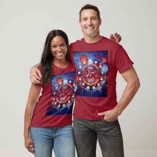 Camiseta Todos os Homens São Criados Fogos de Artifício Grá