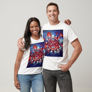 Camiseta Todos os Homens São Criados Fogos de Artifício Grá
