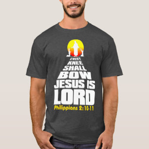 Camiseta Todos os joelhos devem Arco Jesus é o Senhor Cris