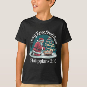 Camiseta Todos Os Joelhos Devem Arco Jesus Papais noeis Cri
