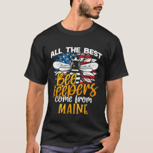 Camiseta Todos Os Melhores Apicultores Vêm Do Maine Raw Hon