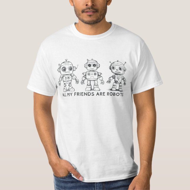 Camiseta Todos os Meus Amigos São Robôs (Frente)