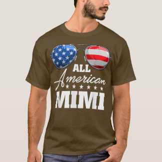 Camiseta Todos os Mimi Americanos Avó EUA Bandeira Óculos d