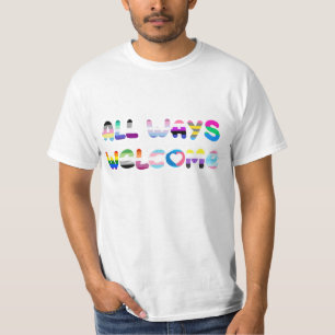 Camiseta Todos os modos de boas-vindas LGBTQIA+ inclusão de