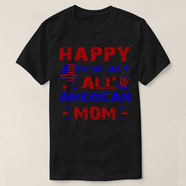 Camiseta Todos os óculos de sol da bandeira MOM americana,  (Frente do Design)
