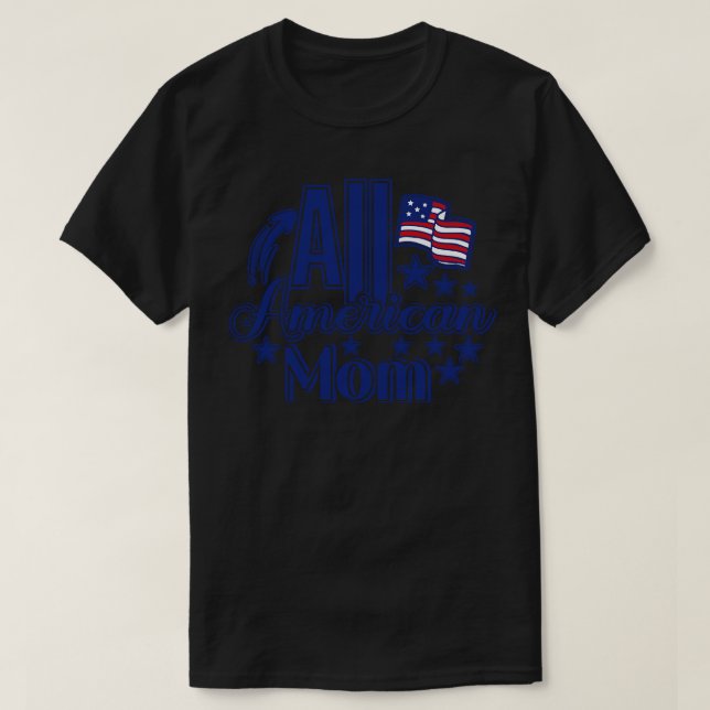 Camiseta Todos os óculos de sol da bandeira MOM americana,  (Frente do Design)