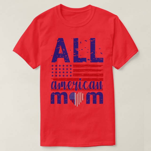 Camiseta Todos os óculos de sol da bandeira MOM americana,  (Frente do Design)