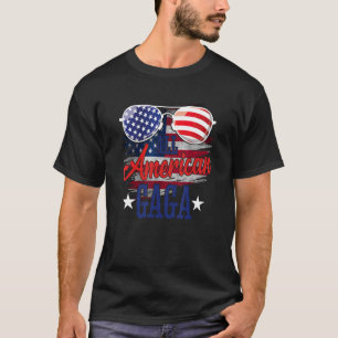 Camiseta Todos os óculos de sol da Gaga Americana Bandeira 