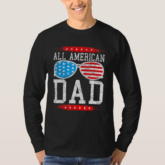 Camiseta Todos Os Pais Americanos Atacam A Bandeira Dos Eua (Frente)