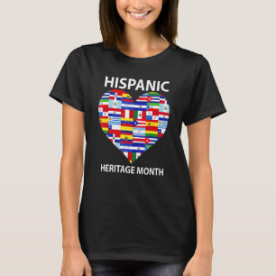 Camiseta Todos os Países Sinalizam Patrimônio Hispânico Cor