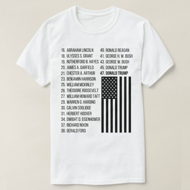 Camiseta Todos os Presidentes Republicanos na América (Frente do Design)
