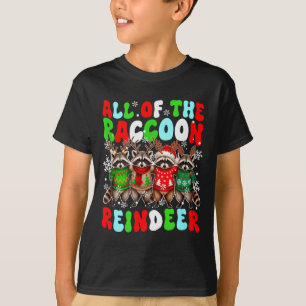 Camiseta Todos Os Raccoon Reindeer Xmas Grupo Santa Reindee
