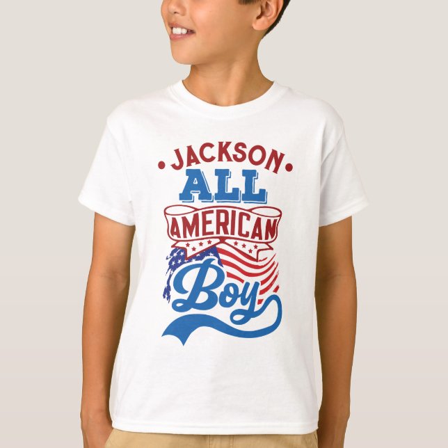 Camiseta Todos os rapazes americanos 4 de julho, família pa (Frente)