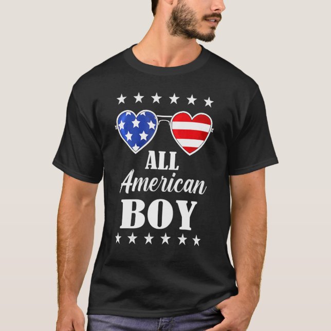 Camiseta Todos Os Rapazes Americanos 4 De Julho Meninos Ócu (Frente)