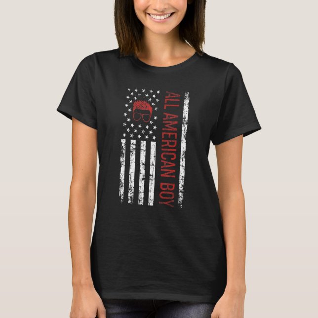 Camiseta Todos Os Rapazes Americanos 4 De Julho Meninos Ócu (Frente)
