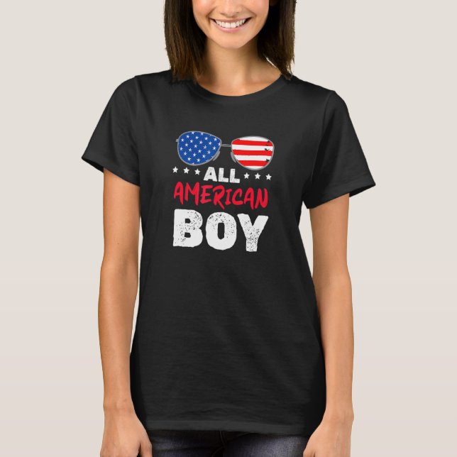 Camiseta Todos Os Rapazes Americanos Com Óculos De Sol E Ba (Frente)