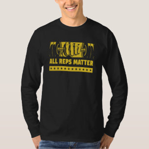 Camiseta Todos os Reps Importam Humor de Treino Frases de A