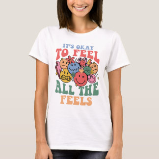 Camiseta Todos os Sintomas Citação, Smileys face Retroativo