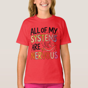 Camiseta Todos os Sistemas Pássaro Engraçado Nervoso