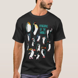 Camiseta Todos os tipos de pinguins do Mundo I Pinguim P