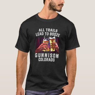 Camiseta Todos Os Trilhos Levam A Booze Gunnison Camping Co