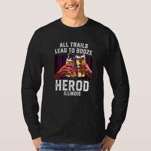 Camiseta Todos Os Trilhos Levam Ao Campo De Booze Herod, Il