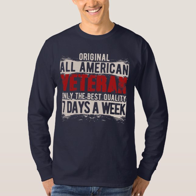 Camiseta Todos os Veteranos Americanos Mens Long Sleeve (Frente)