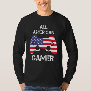 Camiseta Todos os Videos games de bandeira dos Estados Unid