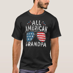Camiseta Todos Os Vovô Americano 4 De Julho Óculos Solares 