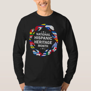 Camiseta Todos Países Mãos Bandeira do Patrimônio Hispânico