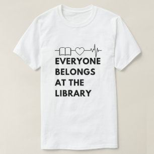 Camiseta Todos Pertencem À Biblioteca Dizendo Bookworms Len