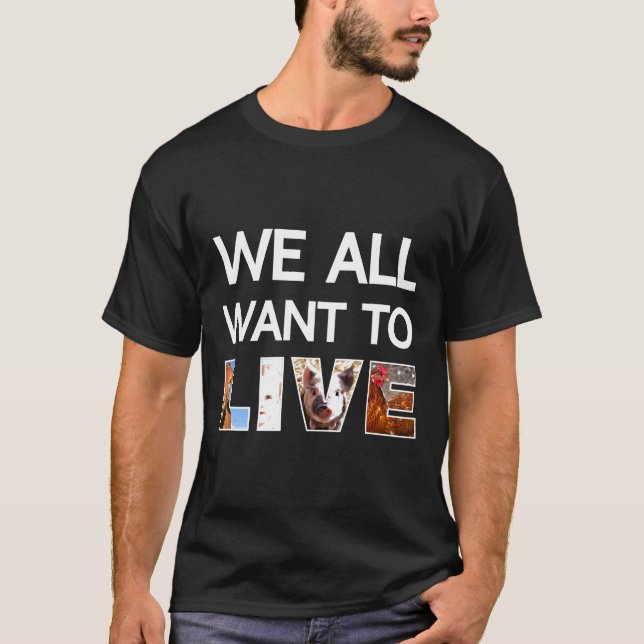 Camiseta Todos Queremos Viver Pró-Vida Vegan Marchando Ativ (Frente)