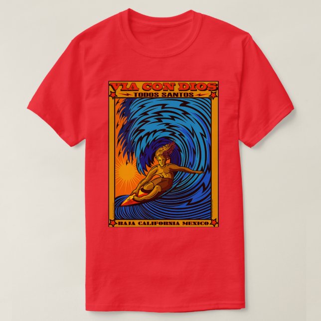 CAMISETA TODOS SANTOS BAJA MEXICO SURFING (Frente do Design)