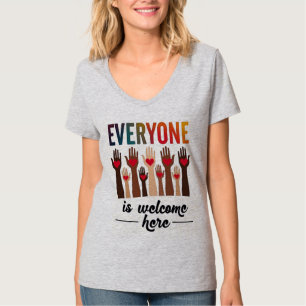 Camiseta Todos são bem-vindos aqui - EUA Diversidade e Unid