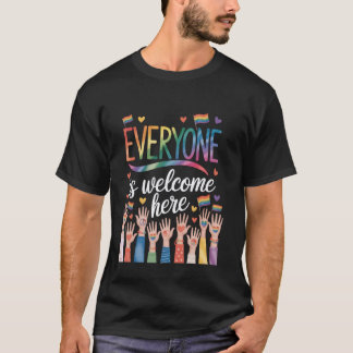 Camiseta Todos São Bem-Vindos Aqui Professor Mulheres Citaç