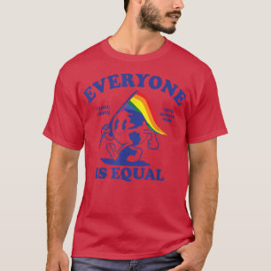 Camiseta Todos são iguais no Rainbow Heart LGBT Pride Mês P