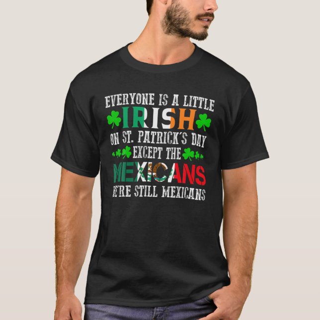 Camiseta Todos São Irlandeses Pequenos Em Excesso De Dia de (Frente)
